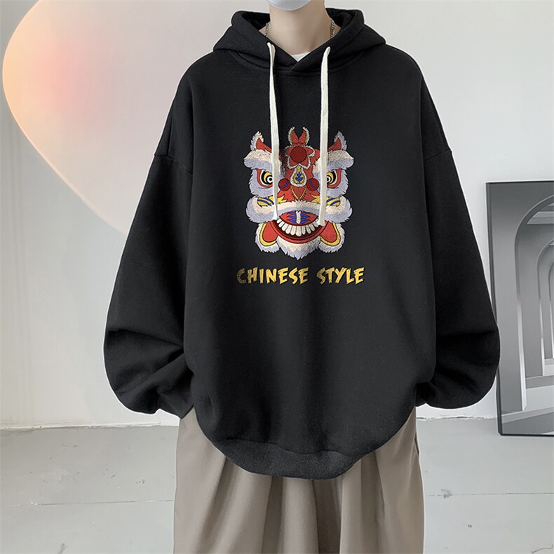 连帽卫衣男大码运动服帽衫外套WY2185-P35加绒款-P40,男装卫衣,电商A040
