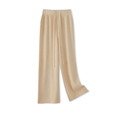 羊毛裤女秋冬高腰阔腿裤羊绒宽松针织直筒外穿加厚新款长女裤子，女装休闲裤，西欧羊绒