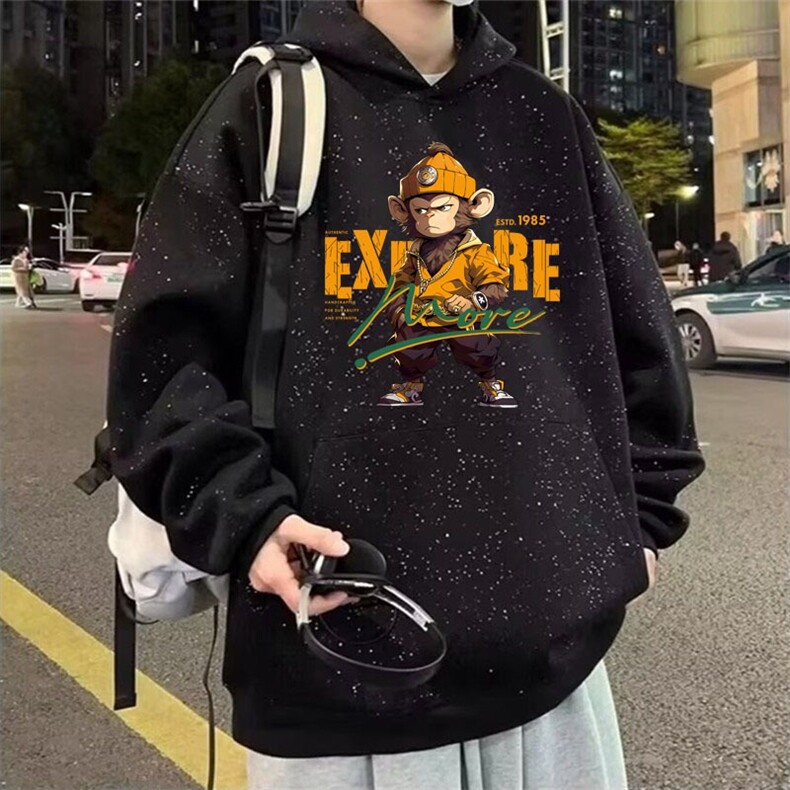 闪闪满天星卫衣连帽重磅开衫男女春秋情侣装亮片细闪上衣A053/P55图片
