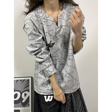 XZ809A/CX605/特P24/控48印花美式V领长袖打底衫卫衣，男装T恤，星座809A(原222-1)