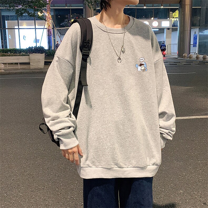 S6239-P28  秋季圆领卫衣男大码韩版宽松长袖外套图片
