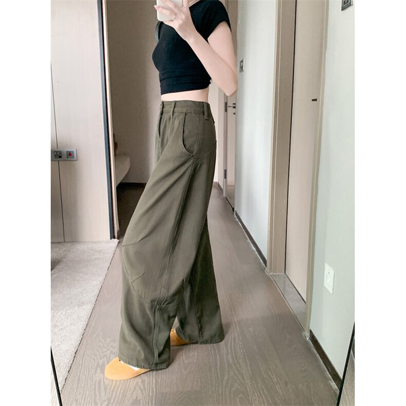 AK2323-P60复古阔腿工装牛仔裤夏季新款廓形显瘦弯刀裤子,女装休闲裤,星座617A-2
