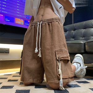 街头高街夏季帅起五分裤工装牛仔短裤男女XD22903特批35图片