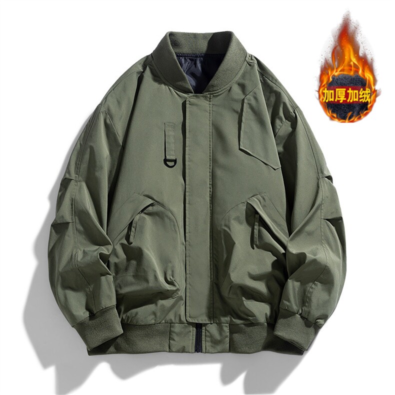 2024上新棒球领加绒加厚夹克支持二开得物工装大口袋现货JK2408厚，男装夹克，星座301B-2（原A443-1）