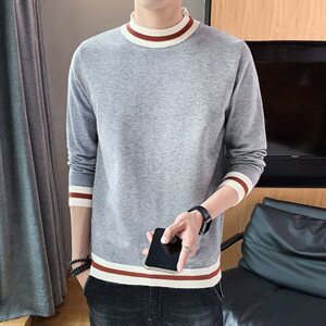 2021秋冬季男士毛衣韩版潮流打底针织衫休闲款DF118T图片