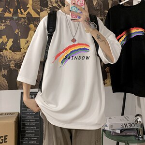 Q111064-P30 春夏季七分袖t恤男大码五分袖男短袖中袖图片
