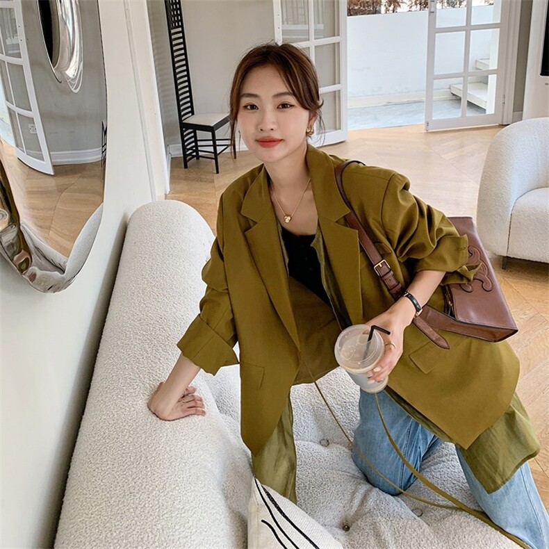 【现货】高品质拼纱假两件廓形西服251-603-P125-K188，女装西装，浙宝189