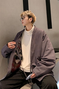 8XL-M 特大码夹克男新中式道袍双面穿风夹克外套男JK1308P118图片