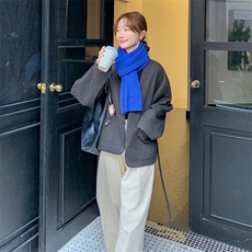 韩系气质双面羊绒西装外套女秋冬新款今年流行小个子显瘦毛呢外套，女装毛呢外套，2C050