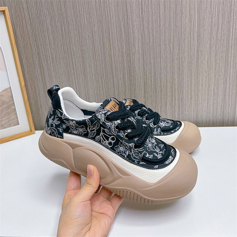 真皮小白鞋女2024春季新款复古丑萌大头鞋厚底运动鞋休闲百搭女鞋,女鞋休闲鞋,电商A223