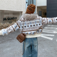 现货！放心推！费尔岛风大毛领羽绒服女2025新款女装白鸭绒外套，女装羽绒服，慧尚依恋