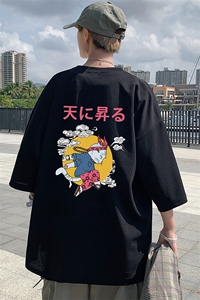 Q11012-P30 春夏季七分袖t恤男大码五分袖男短袖中袖图片