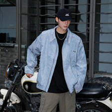 2026港风流光纹褶皱撞色面料大码M-5XL夹克男外套JK77866P75控118，男装夹克，星座227-7