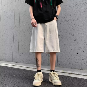 夏季港风复古直筒牛仔短裤男宽松休闲学生百搭五分裤潮 D5158图片