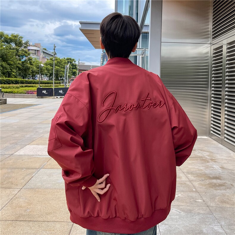 港风2026新款秋装宽松棒球领飞行服夹克男装秋季大码外套S229-P88图片