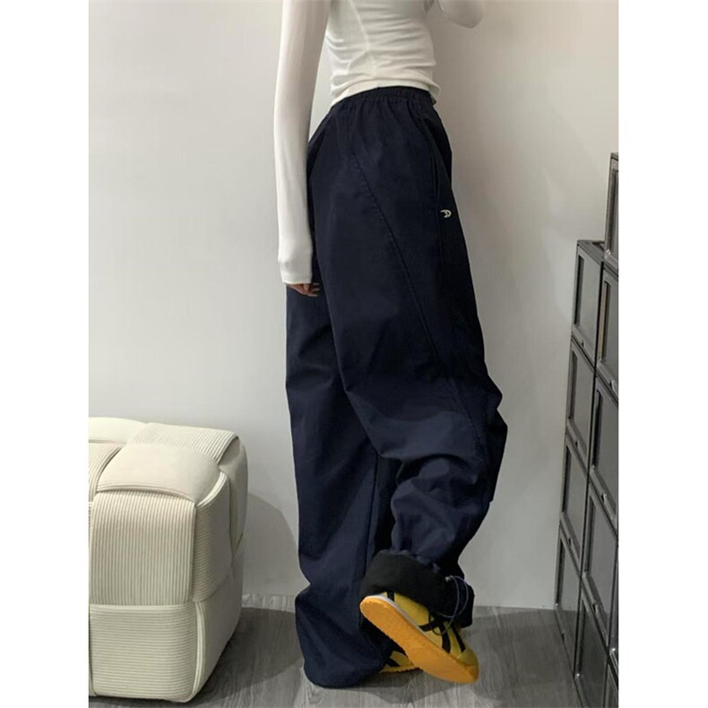 美式高街加绒工装裤女秋冬高腰阔腿休闲慵懒松弛感运动裤KB399,男装休闲裤,星座1116A（原606A-3）