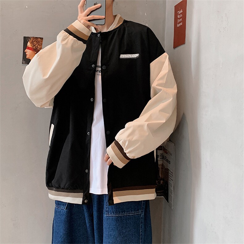 外套男2021春秋宽松大码港风棒球服青少年立领百搭夹克W1266-P48,男装夹克,星座512-4