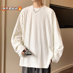 改加绒冬新银狐绒休闲圆领卫衣男加厚大码上衣W334J加绒-P65图片
