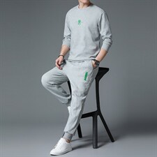 SXL9628秋季2023年新款男士长袖长裤修身休闲时尚卫衣套装P132，男装休闲套装，电商B360