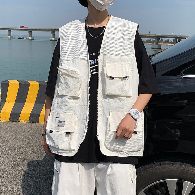 工装夹克背心男潮牌新款机能风薄款马甲ins宽松坎肩上衣W888-P40,男装背心/马甲,星座512-2
