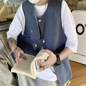 不规则马甲男韩版潮流高街个性2023秋夏新款ins潮牌外套W2861-P32图片