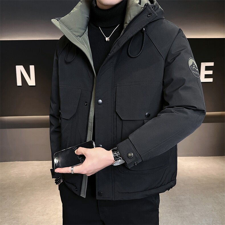 新标90鹅绒服2025年连帽机能潮流保暖羽绒服男YR6061-P270，男装羽绒服，电商D240-242