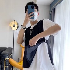 春秋日系复古无袖开衩马甲男设计感韩版网红痞帅外搭坎肩发型师潮，男装背心/马甲，星座1210-1