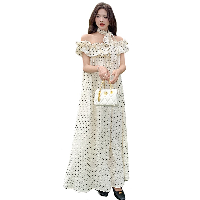 2024新款波点度假长裙212A-8836-P115-K169,女装连衣裙,浙宝212A