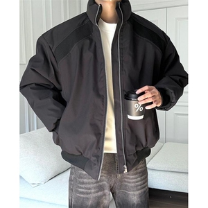 拼接立领飞行夹克棉服男款秋冬季棒球服短款工装外套棉衣 MF98图片