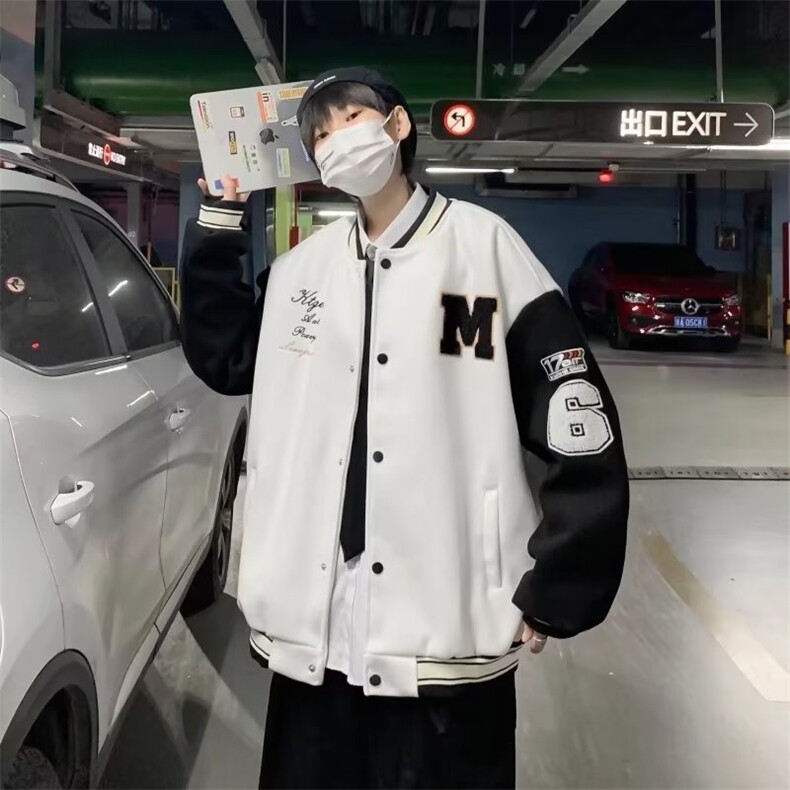 外套男宽松春秋季情侣休闲美式潮牌ins棒球服男学生夹克L6555-P60,男装夹克,星座1109-3