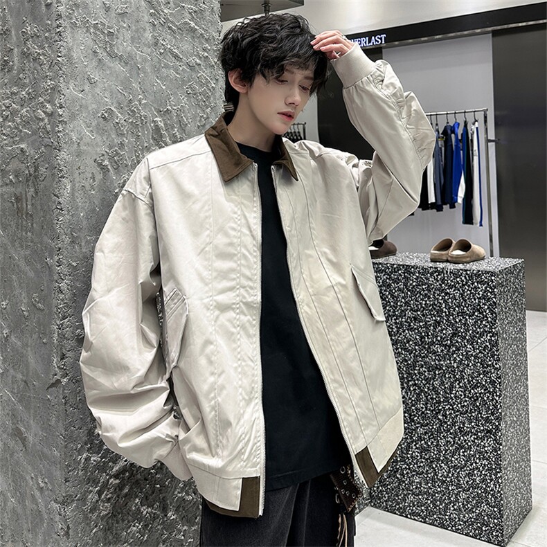 2025春季新款拼色夹克外套美式防水翻领上衣811A-JK3010-P88,男装夹克,星座811A