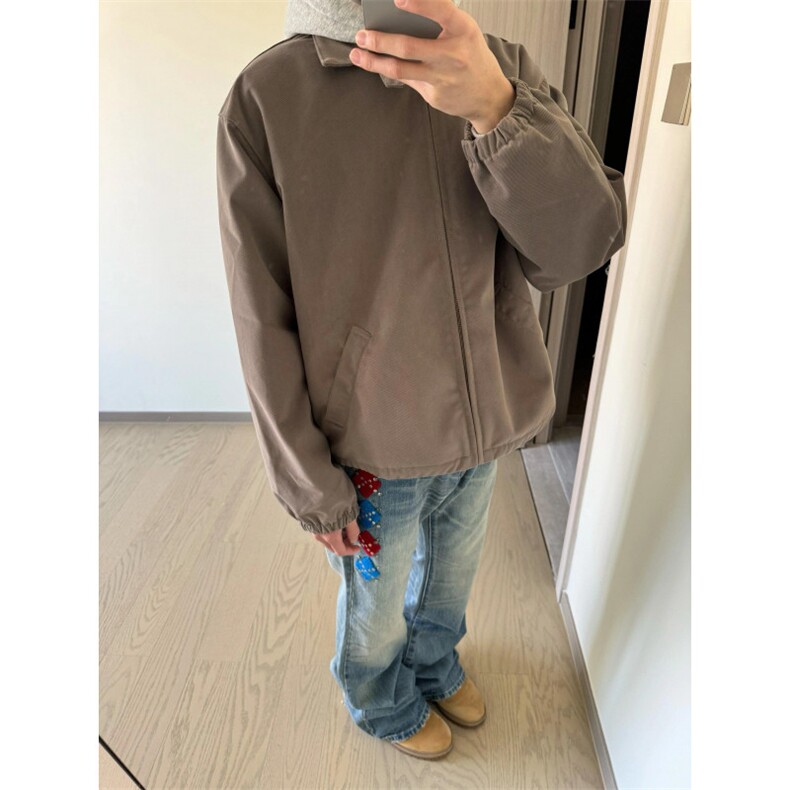【有货】哈林顿外套男高级感痞帅美拉德翻领夹克XZ256CC-特P68,男装夹克,星座1007（原301D）