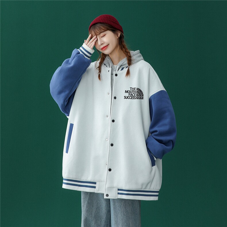 中性风2022秋季新款设计感潮牌印花宽松棒球服夹克--G95p65控88,男装夹克,A247A
