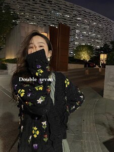 小花手工毛衣图片
