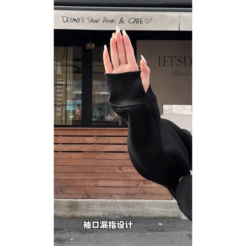 GENIOLAMODE连帽衫卫衣男女款秋季重磅半拉链解构外套不变形上衣,男装卫衣,电商A102