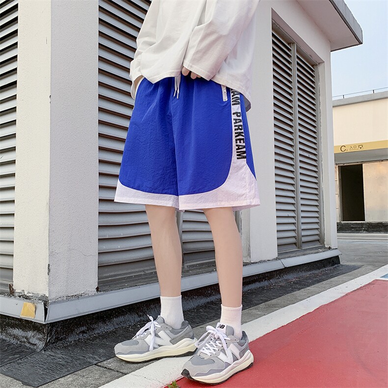 2026夏季自制轻薄褶皱拉链字母印花短裤XZ604-KG28-P35控48,男装牛仔裤,星座604