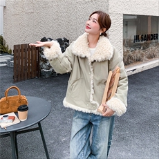 韩系设计感时髦短外套女冬季2025新款韩系巨好看宽松加绒加厚棉服，女装棉衣/棉服，2C159