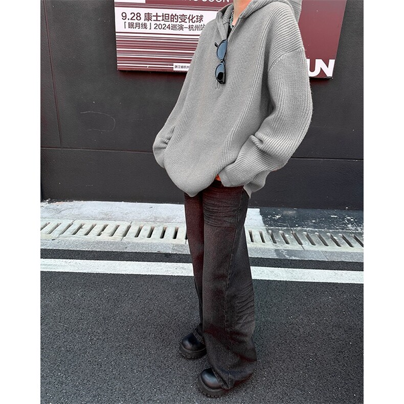 套头针织衫男士女韩版潮流连帽宽松帅气2024秋冬ins毛衣MZ486-P53,男装针织衫/毛衣,星座412-3