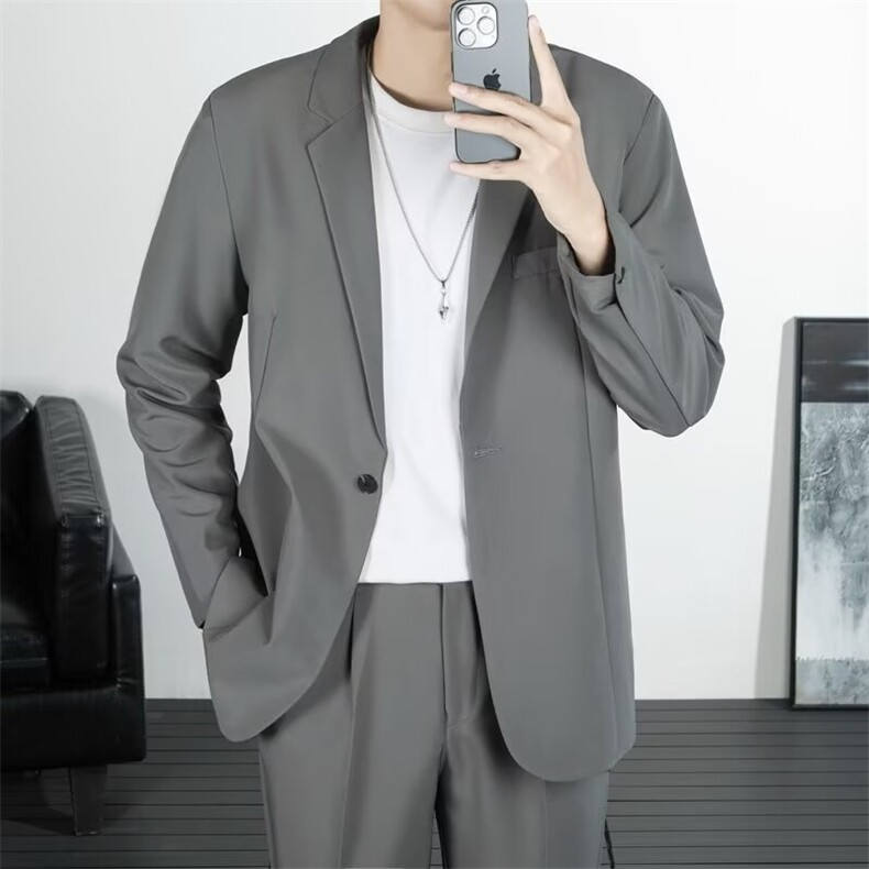 西装外套男士春秋季新款潮流宽松小单西休闲商务西服男TK71，男装西服套装，星座1116A-2（原606A-1）