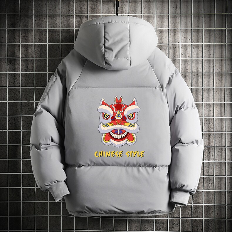 MY16185-P100 加厚加绒连帽衣男大码服男面包服男 网格挂拍图片