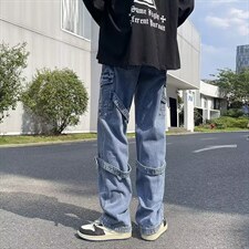 牛仔裤男秋季潮大码休闲裤子高街N5035P55，男装牛仔裤，星座1116-2