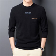 21秋冬纯羊毛针织衫新款中青年男士休闲百搭时尚毛衣DDD232-P180，男装针织衫/毛衣，电商B212（原钱塘6029）