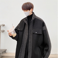 日系hiphop高街外套男春秋潮牌衣服小香风冬季加绒毛呢飞行员夹克，男装夹克，星座514-2(原B239)