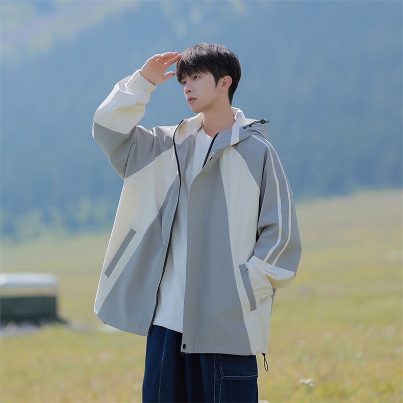 815A-MJ78362-65特春秋装新款拼接登山服三防冲锋衣外套夹克,男装夹克,星座815A