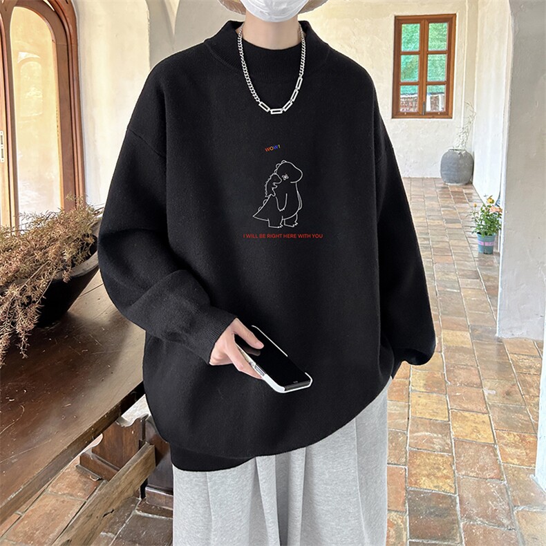 控68半高领毛衣男士大码针织衫男毛线衣男M18140-P45加绒款-P65,男装针织衫/毛衣,电商A040