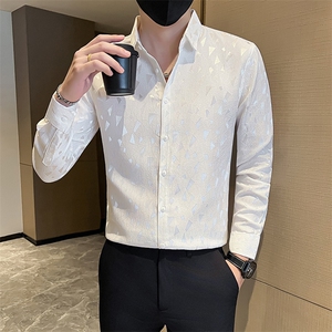 秋冬社会小伙店主风提花长袖衬衫301A-1/CS456/P55图片