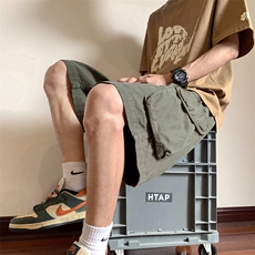 高品质纯棉重磅工装短裤男立体腰包边包条抖音直播HZ01-p45，男装休闲裤，电商B371