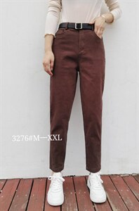 2021秋弹力磨毛牛仔休闲裤手感舒服百搭四色M一XXL图片