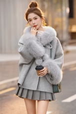 芷墨2025冬季新款时尚简约双面毛呢大衣显高显瘦年轻款毛呢外套女，女装套装/套裙，芷墨服饰