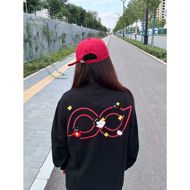 网图现货美式宽松刺绣长袖纯棉T恤打底衫1082/特P40,男装T恤,星座205-3